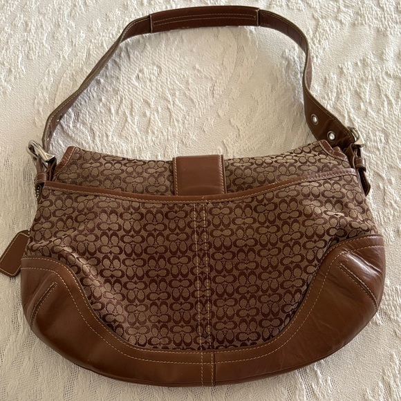 Gently Loved Vintage Soho Leather Canvas Designer Coach Shoulder Bag - Picture 4 of 15